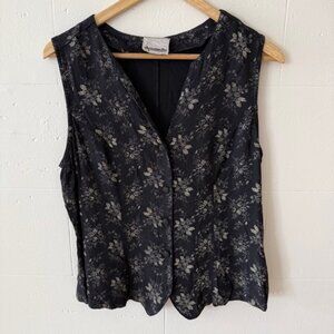 Dynamite | Vintage 90s Floral Sleeveless Blouse Sheer Feminine Y2K | Size Medium